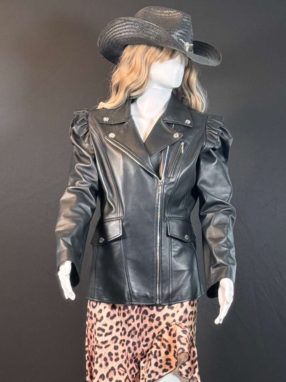 WHBM Black Faux Leather Jacket